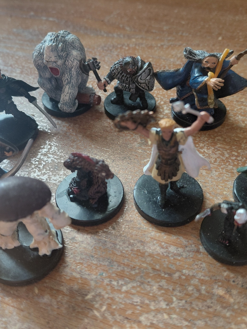 Magic Painted Fantasy Miniature Figures in Blue, White, Brown & Black